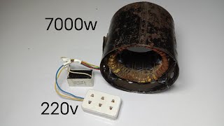 I turn dynamo coil into 220v 7000w electric generator use super magnet [upl. by Tollman]