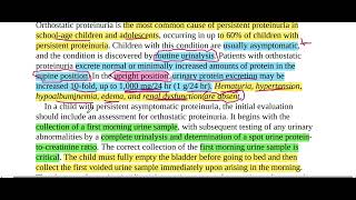 Pediatric Nephrology 2  Orthostatic Proteinuria [upl. by Amilb605]