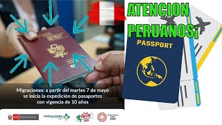 NUEVO pasaporte Perú desde 7 de mayo 2024  10 años de vigencia [upl. by Darda]