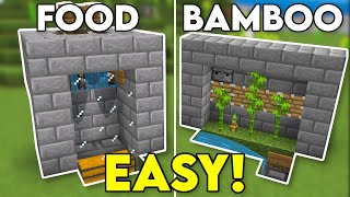 3 EASY Starter Farms YOU NEED Minecraft Bedrock 121 [upl. by Prescott]