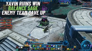 SWTOR PVP Yavin Ruins Win Balance Sage Repelling attacks on Jungle [upl. by Tiebout487]