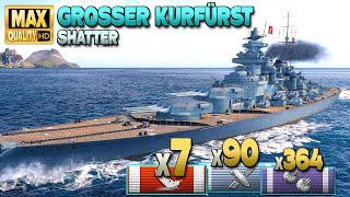 Battleship Grosser Kurfürst Right in time offensive  World of Warships [upl. by Marnie98]