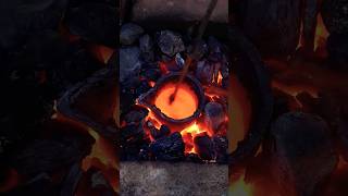 Melting Copper Wire into Axe  Bronze Casting shorts experiment [upl. by Rozalin]