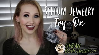 NEW Septum Jewelry Haul  TryOn  Urban Body Jewelry [upl. by Bowie]