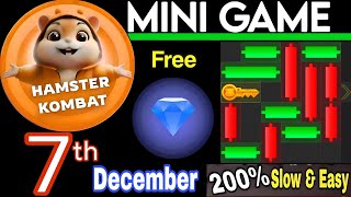 7 December 💎🔑🐹 Puzzle Trick P2E Hamster Kombat key MiniGame Solved slow step by step 🎮 [upl. by Diella]