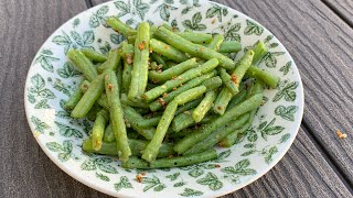 How to make Garlic green beans as Din Tai Fung From garden to the table Đậu đũa xào tỏi [upl. by Short]