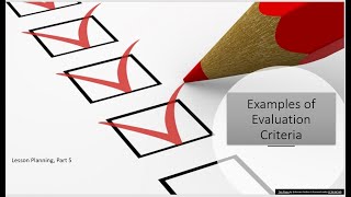 Examples of Evaluation Criteria [upl. by Eicnarf]