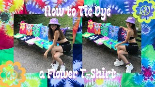 Flower Tie Dye Tutorial in 5 minutes 🌸🎨😆 [upl. by Willock82]