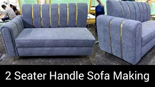 How To Made Leather 2 Seater Steel amp Handle Sofa l Best Sofa Making Process 2024 [upl. by Neetsyrk]