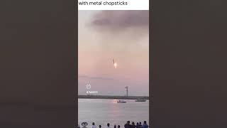 Catching A Rocket Booster with Metal Chopstick 😱😱 [upl. by Nemlaz]