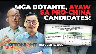 Survey Mga Pinoy ayaw sa proChina candidates sa 2025 [upl. by Firehs493]