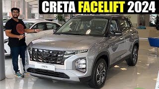 Seltos Killer🔥  Creta Facelift 2024  Walkaround Review with All Details  Creta 2023 [upl. by Aitercul]