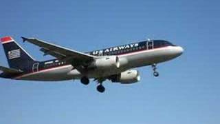 US Airways A319 landing runway 19 DCA [upl. by Ehrenberg]