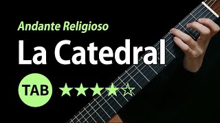 Agustín Barrios Mangoré La Catedral 2nd mov  Tab amp Lesson [upl. by Novi]