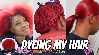 dyeing my hair red WITHOUT BLEACH [upl. by Lammaj]