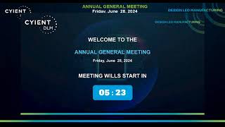 Cyient DLM Limited’s first Annual General Meeting AGM [upl. by Rame430]