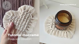 DIY  Tutorial macramé Posavaso Corazón [upl. by Idoux]