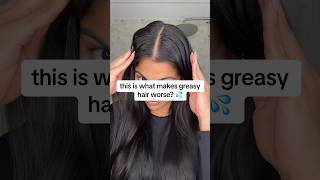 nothing makes oily hair worse than this 😳  hair growth tips youtubeshort hair hairgrowth [upl. by Ahtnama49]