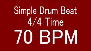 70 BPM 44 TIME SIMPLE STRAIGHT DRUM BEAT FOR TRAINING MUSICAL INSTRUMENT  楽器練習用ドラム [upl. by Alaine286]