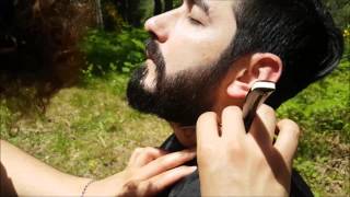 💈 ASMR sounds Face Shaving amp Massage in the Woods  Natural and Binaural Sounds [upl. by Acinnej460]