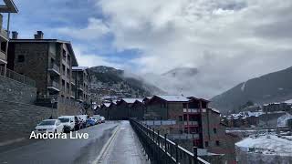 🇦🇩 ANDORRA ❄️ SNOWING at EL TARTER ⛄️ Views of the ski slopes of GRANDVALIRA Canillo [upl. by Ayet]