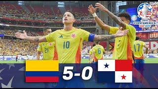 COLOMBIA vs PANAMA 5  0  Goles y Resumen del partido  COPA AMERICA 2024 [upl. by Nwahs]