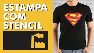 Como estampar camiseta com Stencil  Fábrica de Ideias [upl. by Hiltner]