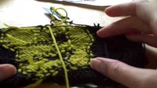 Knitting intarsia ending a color block [upl. by Zerline]