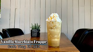 Cafe Vlog EP563  Vanilla Macchiato Frappe  Frappe drinks  Frappe recipe  Medium size [upl. by Malley]