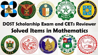 DOST SCHOLARSHIP EXAM and CETs REVIEWER l Solved Problems in Mathematics Answer and Solution [upl. by Nalak]