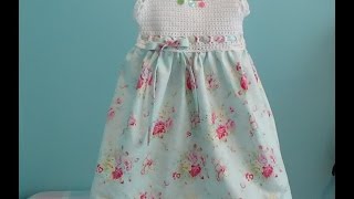 How to Crochet Baby Toddler Girl Dress using Vintage Pillow Case Pattern Tutorial [upl. by Yllac797]