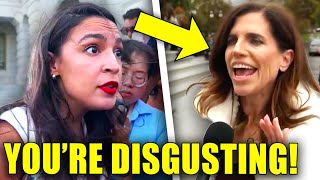 AOC SNAPS CRUSHES MAGA Republican RIGHT IN FRONT OF REPORTERS [upl. by Sine]