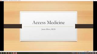 Using Access Medicine [upl. by Ettennahs]