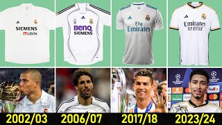 REAL MADRID Jersey Evolution 20002024 ⚪ The Best Player of Each Era [upl. by Layney]