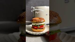 Easy 3ingredient Bagel bagelrecipehomemadesourdoughtutorialsandwichshortsbread [upl. by Arathorn]