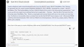 Build SQLonly Generative AI App with BigQuery amp Vertex AI using Duet AI [upl. by Tudor164]