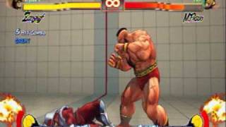 Street Fighter 4 Zangief Combos [upl. by Eleirbag]