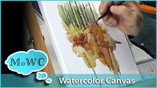 Painting On Watercolor Canvas – Landscape Demo [upl. by Ruggiero]