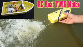 How To Make mini RC Boat Twin 180 Motor [upl. by Tai]