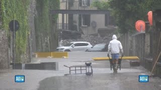 Como alluvione a Laglio colata di fango e detriti investe il centro abitato [upl. by Peedus]