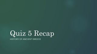 Quiz 5 Recap [upl. by Eeral]