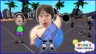 ROBLOX Weight Lifting Simulator 2 Lets Play with Ryans Family Review [upl. by Alarise]