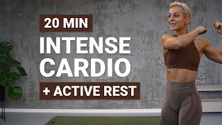 20 MIN CARDIO  ACTIVE REST  Full Body HIIT  Super Sweaty Fun  High Intensity  Home Workout [upl. by Siuqaj]