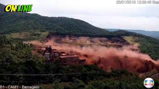 Impressionante nova imagem do exato momento do rompimento da barragem de Brumadinho MG [upl. by Nilatak]