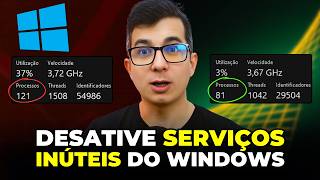 Desative esses SERVIÇOS INÚTEIS e Libere CPU e RAM no Windows 1011 PC Mais Rápido Passo a Passo [upl. by Etnohs]