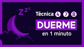 😴CÓMO DORMIR RÁPIDO 1 MINUTO  Técnica de Respiración 478 [upl. by Ardyce285]