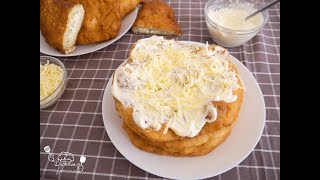 Langos cu branza si marar sau cu smantana si cascaval  Langos mit käse und creme fraiche 41 [upl. by Erodroeht]