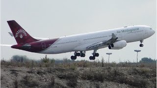 4K VERY LATE GEAR UP  TAKE OFF  AIR MADAGASCAR A340313 TO ANTANANARIVO FROM PARIS CDG AIRPORT [upl. by Meletius]