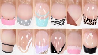 50 EASY NAIL IDEAS  50 different ways to do a French Manicure at home HUGE nail art compilation [upl. by Etsirk533]