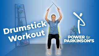 FUN Drumstick Workout for PD  Full body seated workout [upl. by Trahern]